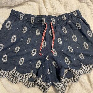 Anthropologie Blue Embroidered Women's Shorts